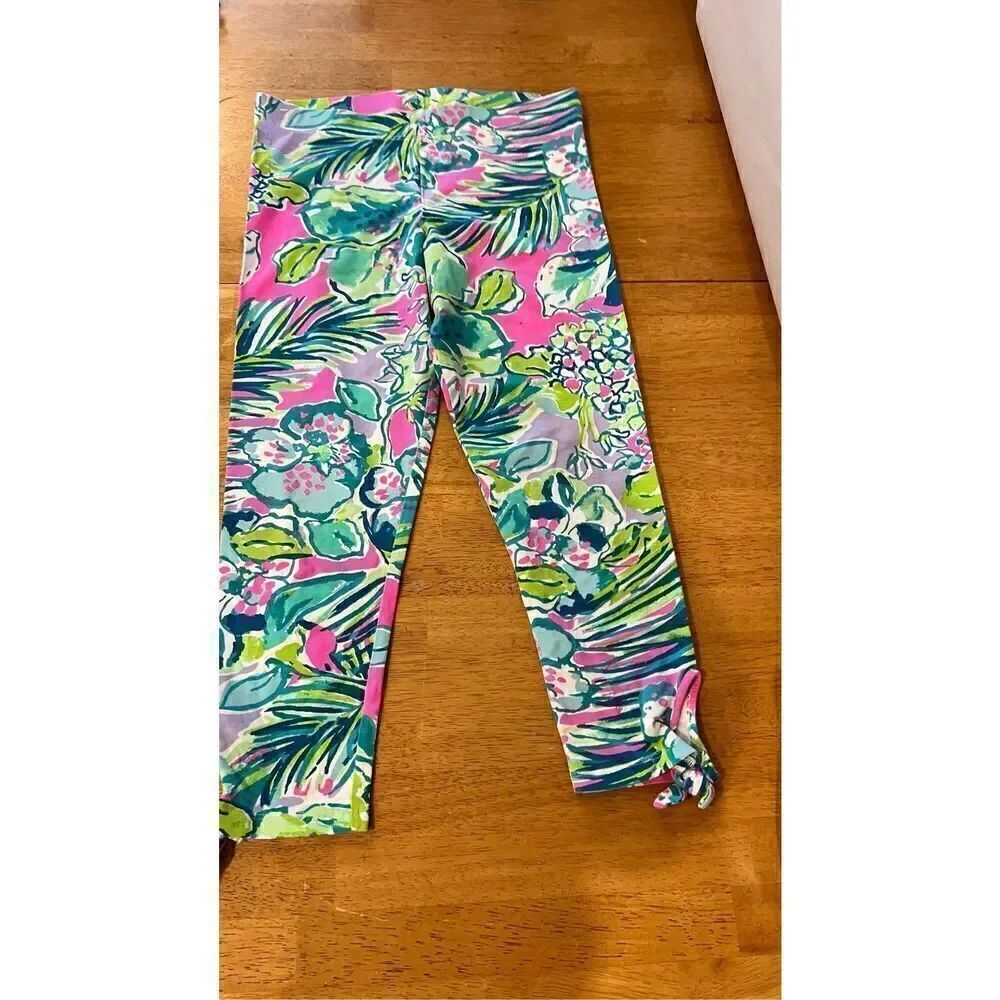 Lilly Pulitzer Kids Girls Maia Leggings Multi Early Bloomer Pants Leggings XL (1